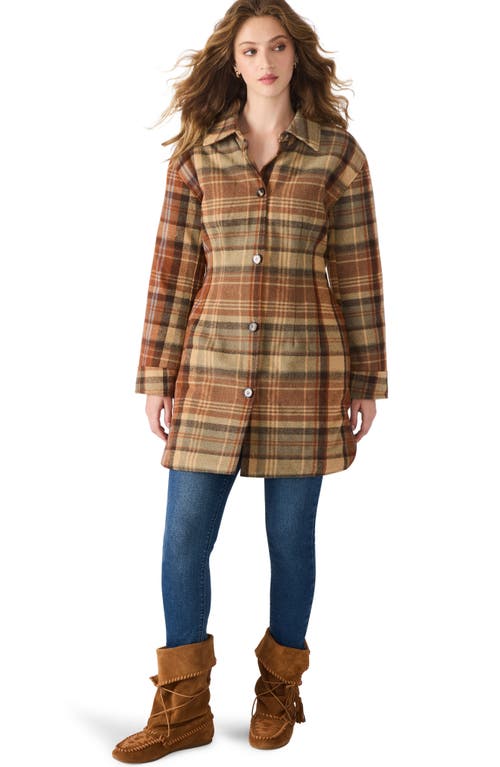Steve Madden Olea Plaid Coat In Multi