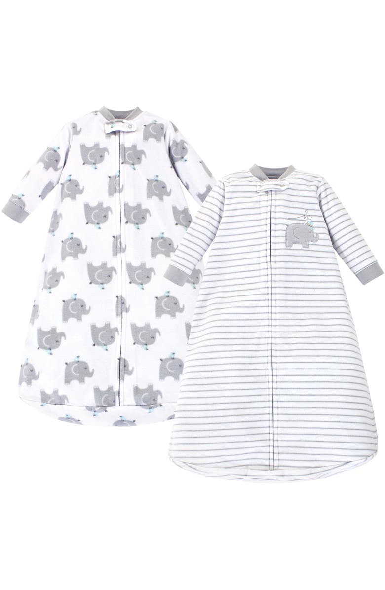Hudson Baby Long Sleeve Fleece Sleeping Bag, Main, color, Elephants