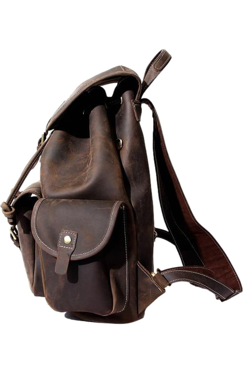 STEEL HORSE LEATHER The Asmund Backpack | Genuine Leather Rucksack, Alternate, color, Brown