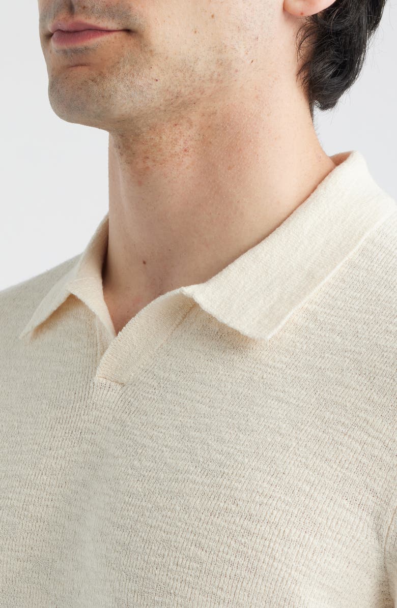 Tommy Bahama Santa Cruz Johnny Collar Slub Cotton Blend Polo, Alternate, color, Ivory Cream