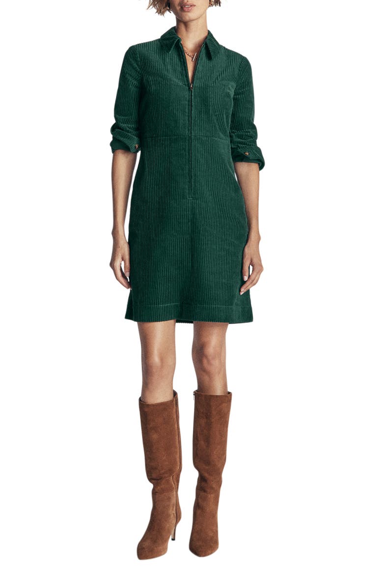 Bronte Corduroy Cotton Short Dress, Main, color, MIDNIGHT TEAL
