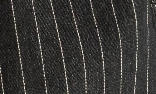 Freemarket Stripe Double Breasted Denim Blazer In Purple