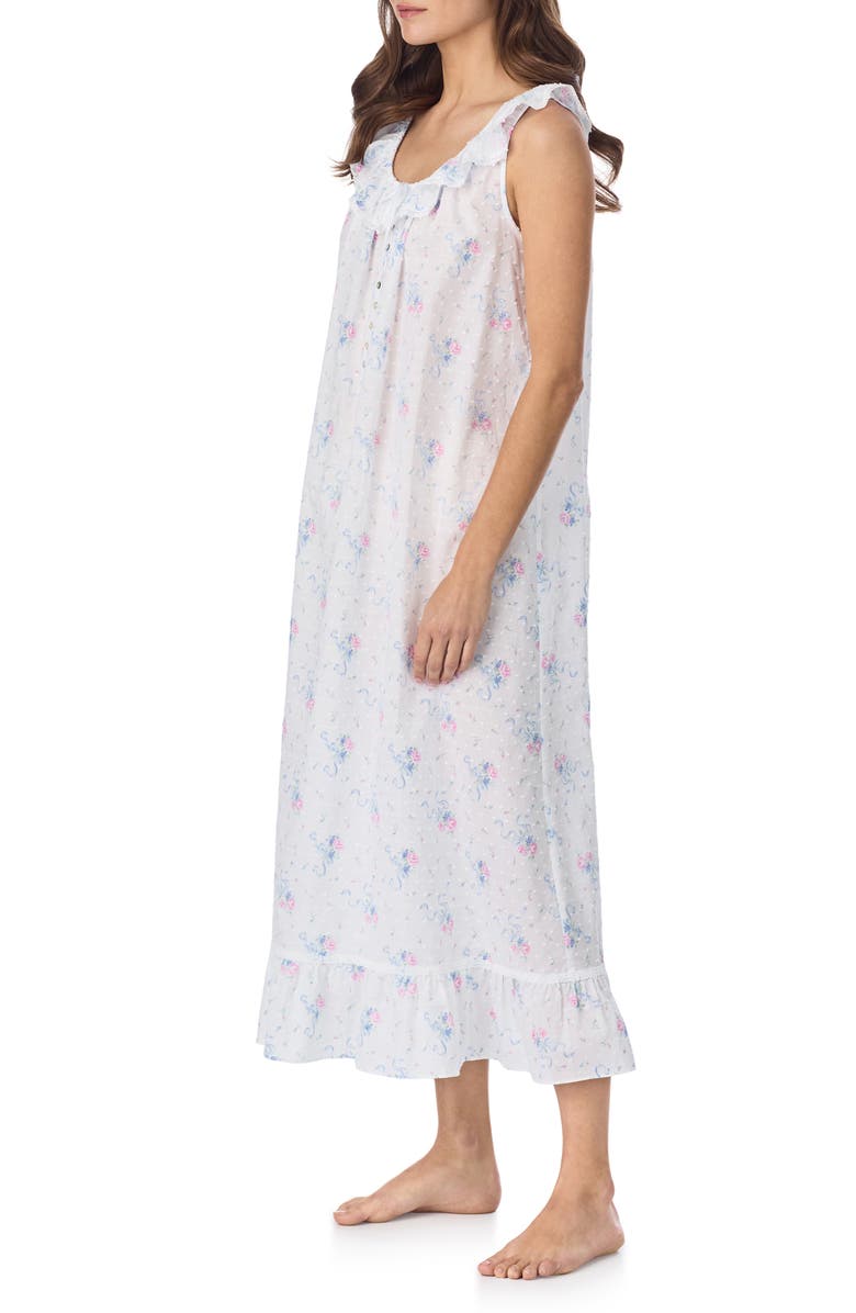 Eileen West Sleeveless Swiss Dot Cotton Ballet Nightgown, Alternate, color, 