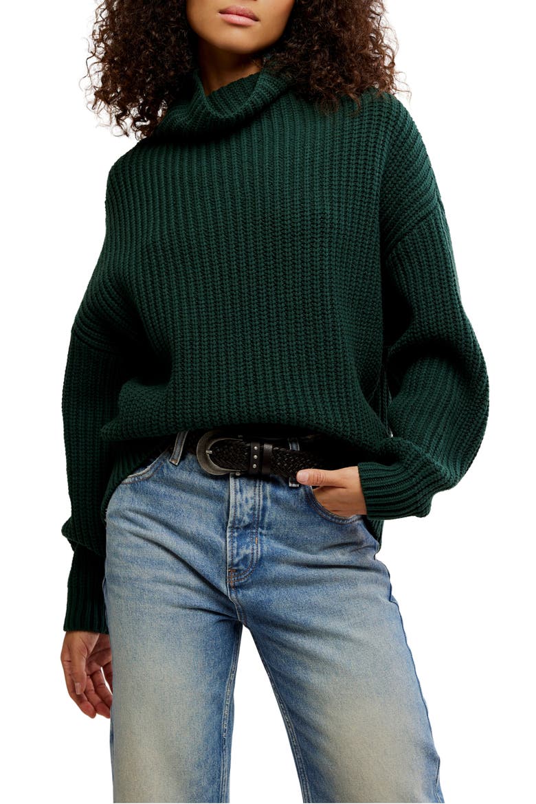 Swim Too Deep Turtleneck Sweater, Main, color, DEEPEST SPRUCE
