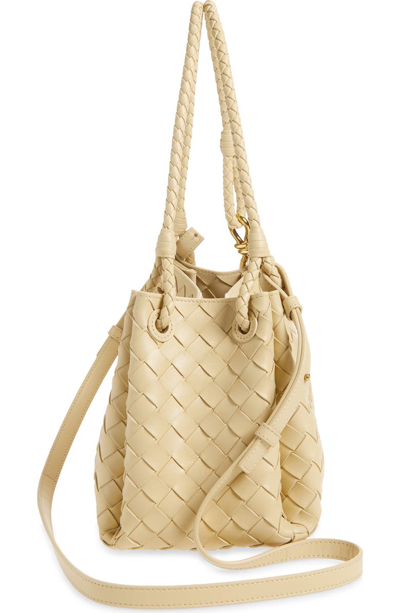 Bottega Veneta Small Parachute Intrecciato Leather Shoulder Bag, Alternate, color, 9712 Tufo-Muse Brass