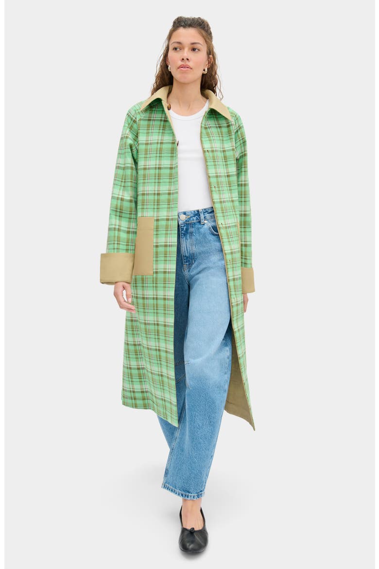 Barnaby Reversible Organic Cotton Trench Coat, Alternate, color, BEIGE/ GREEN