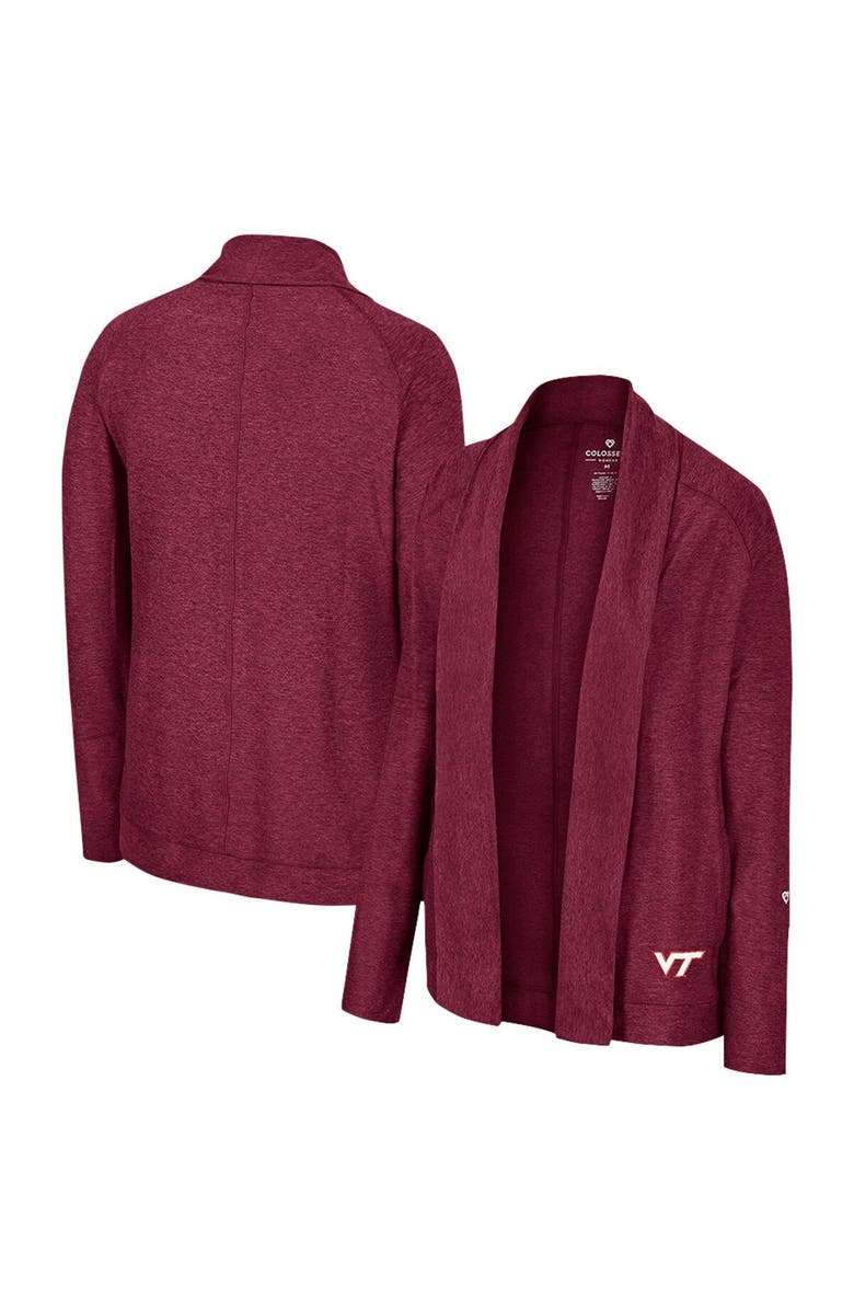 COLOSSEUM Women's Colosseum Maroon Virginia Tech Hokies Morningside Cardigan Sweater, Main, color, 