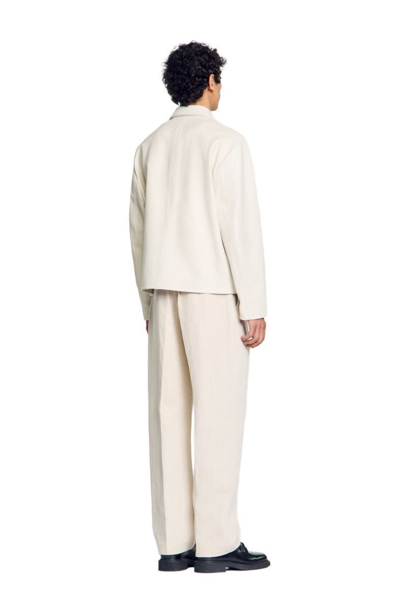 SANDRO Leather jacket, Alternate, color, Aluminum