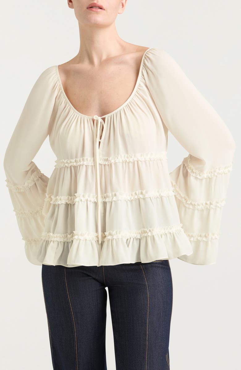 Cinq à Sept Sunnina Bell Sleeve Tunic, Main, color, 