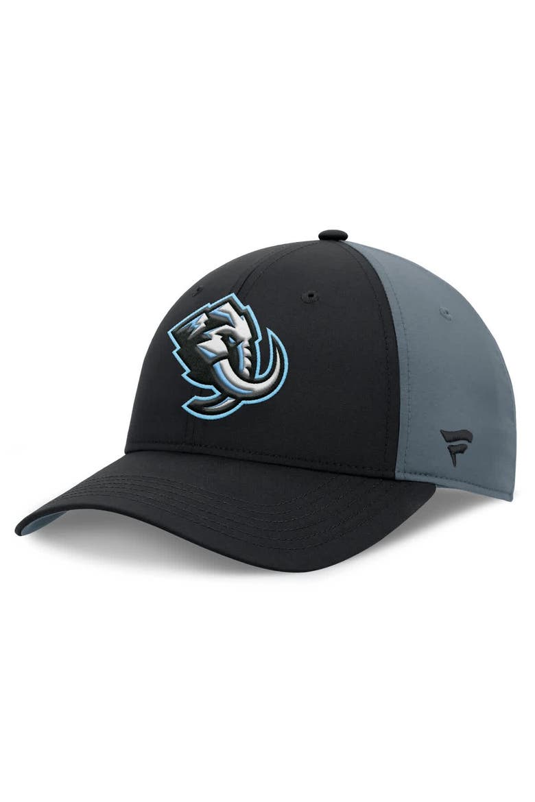 Men's Fanatics  Black/Charcoal Utah Mammoth Primary Logo Adjustable Hat, Alternate, color, Black