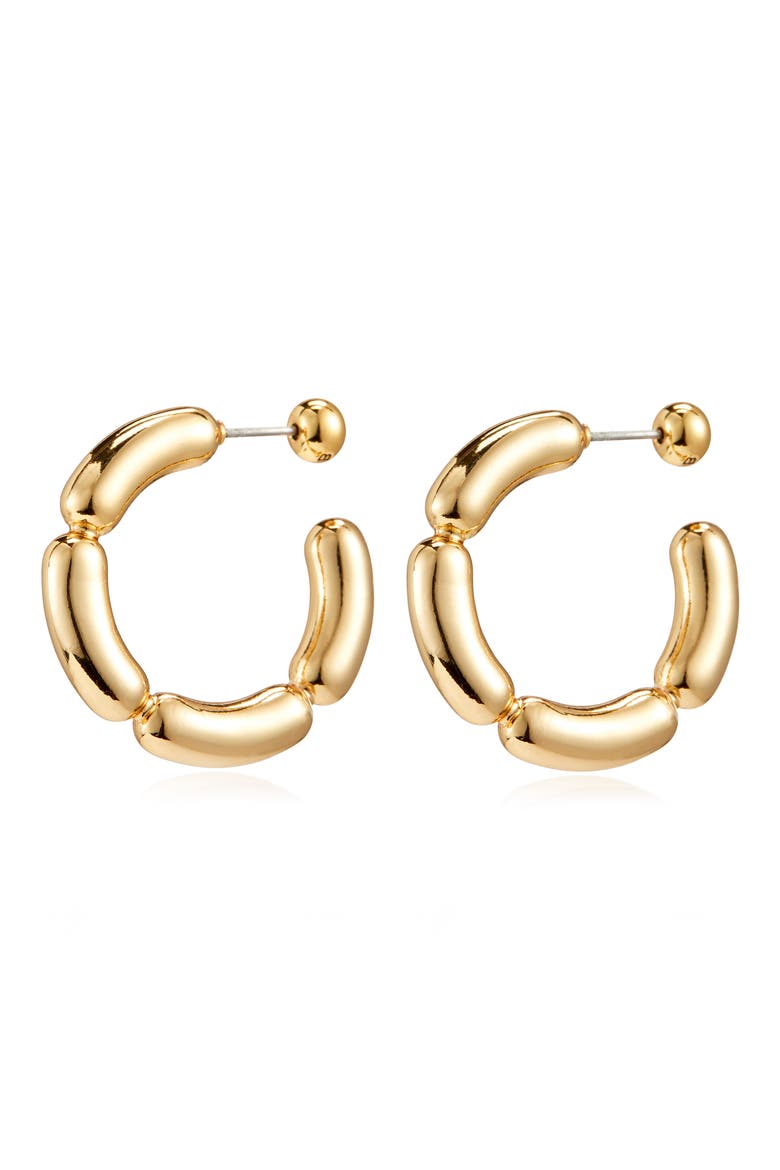 Balloon Link Hoop Earrings, Main, color, GOLD