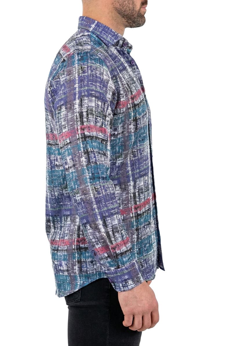 Maceoo Fibonacci Marthyr 0307 Contemporary Fit Button-Up Shirt, Alternate, color, Blue