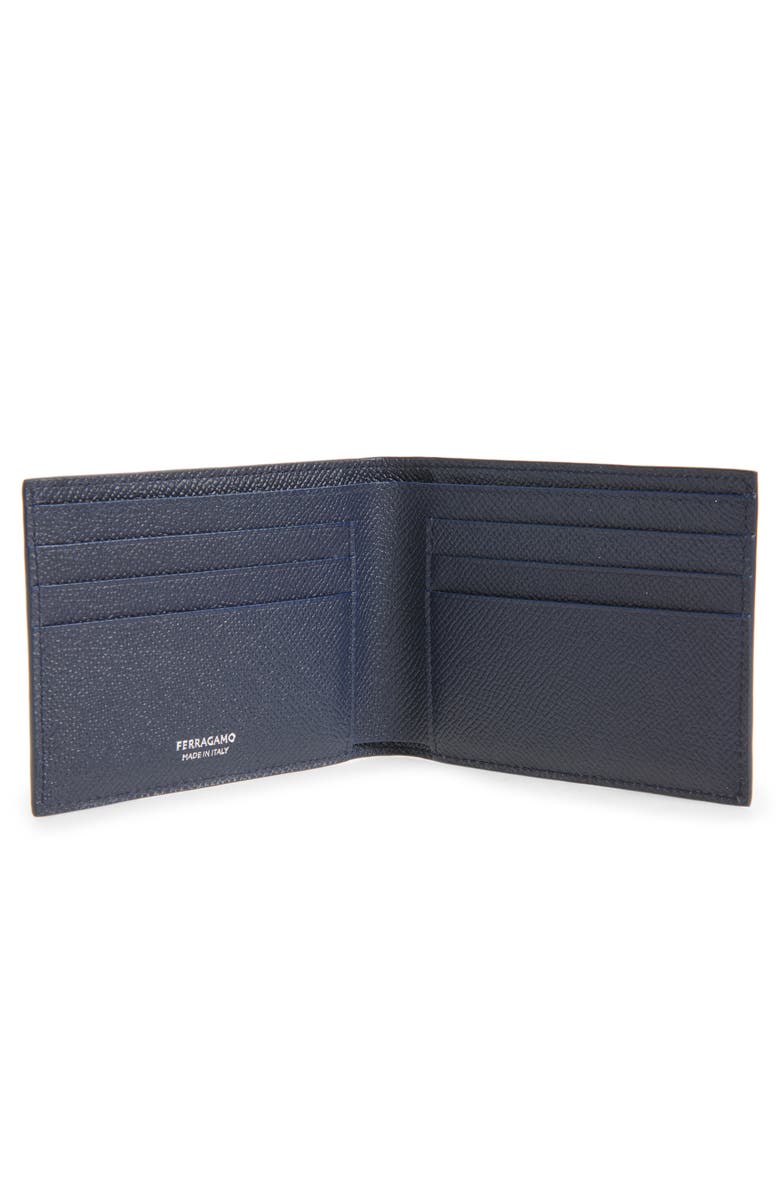 FERRAGAMO Micro Gancio Bifold Wallet, Alternate, color, New Navy Nero