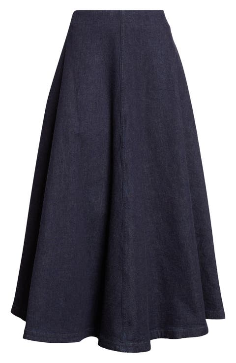 Varda Stretch Denim A-Line Skirt
