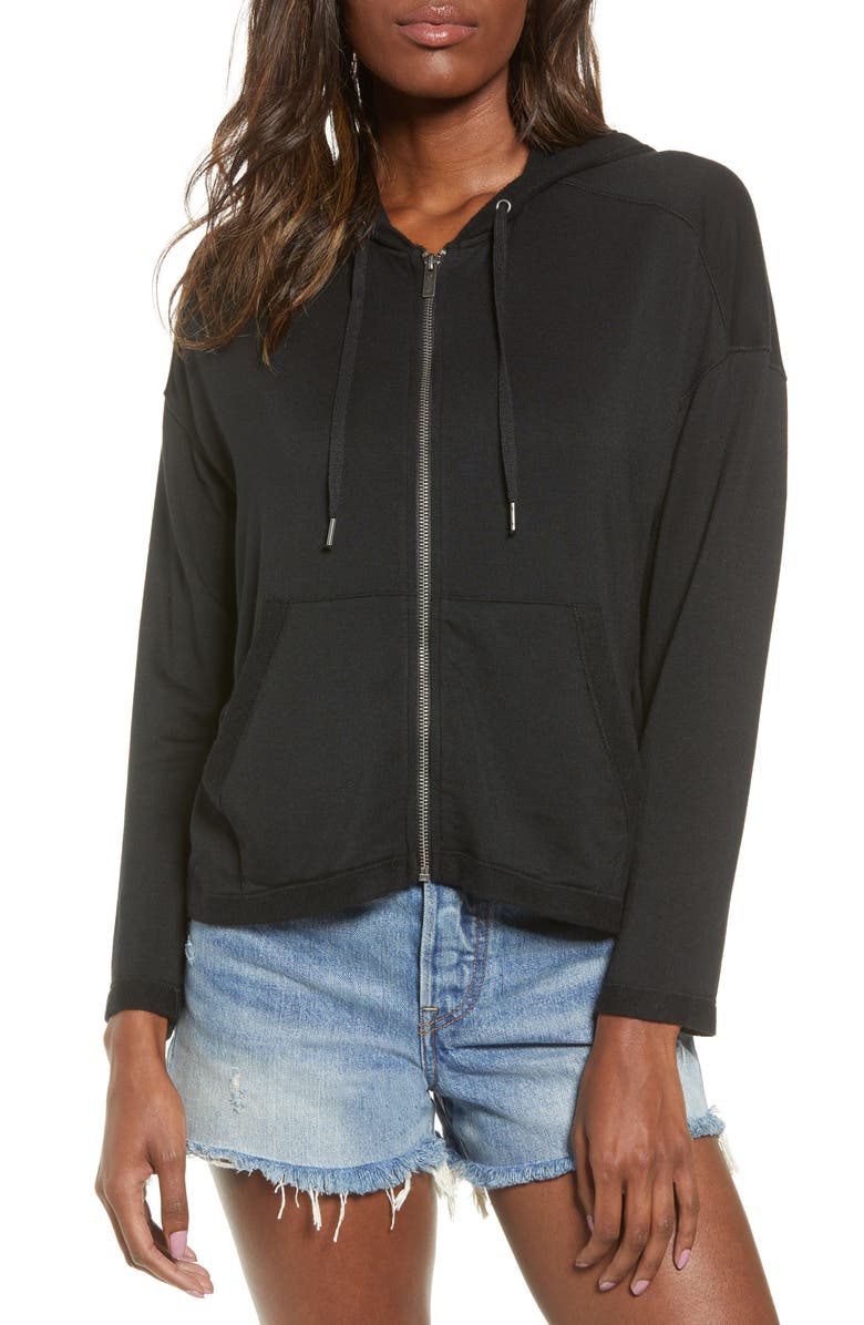 Splendid French Terry Zip Hoodie, Alternate, color, 