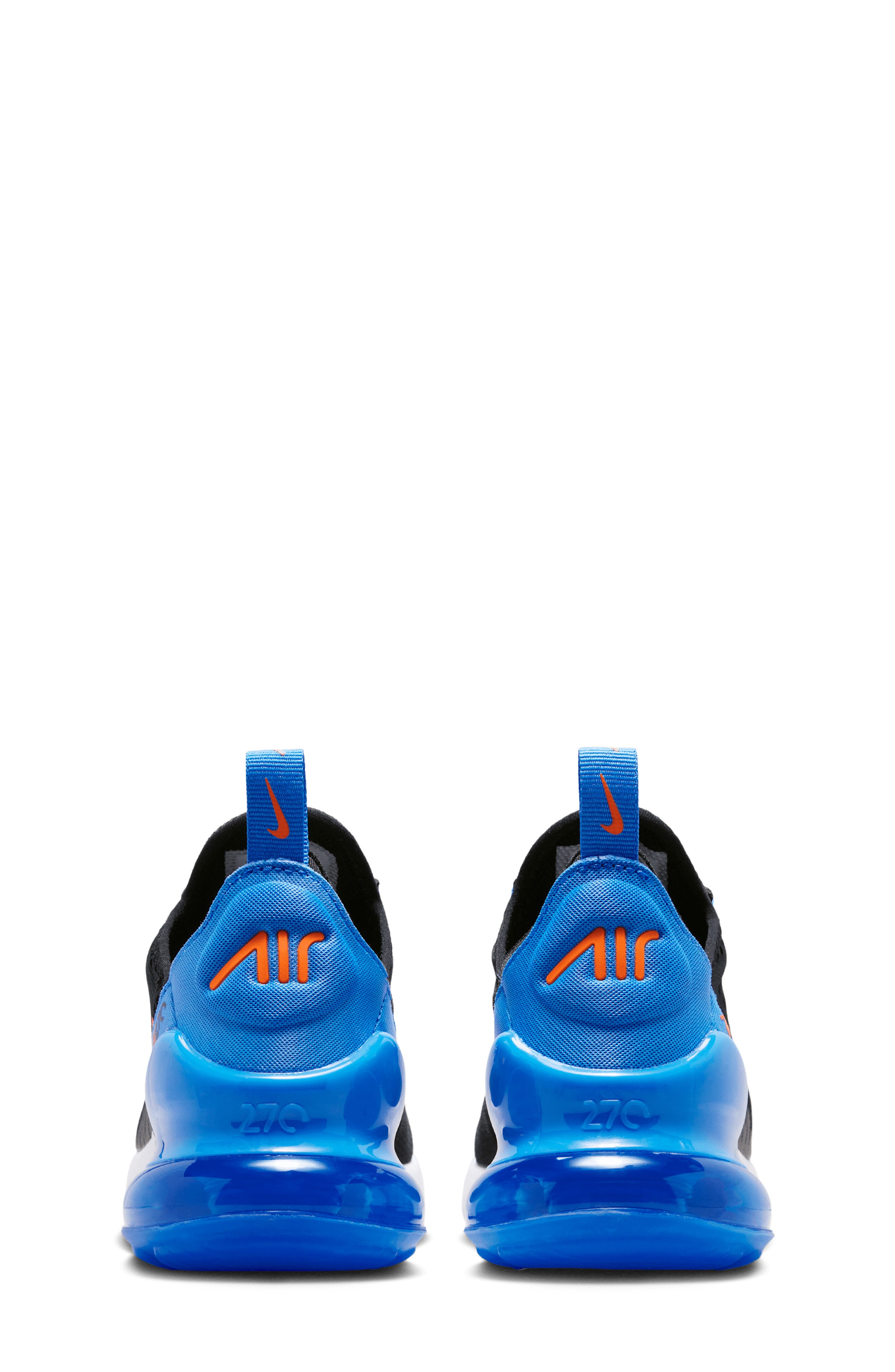 Kids' Air Max 270 Sneaker, Alternate, color, BLACK/ BLUE/ WHITE/ ORANGE