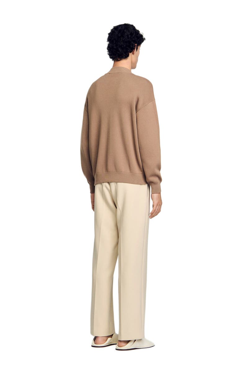 SANDRO Knit jacket, Alternate, color, Dark Sand