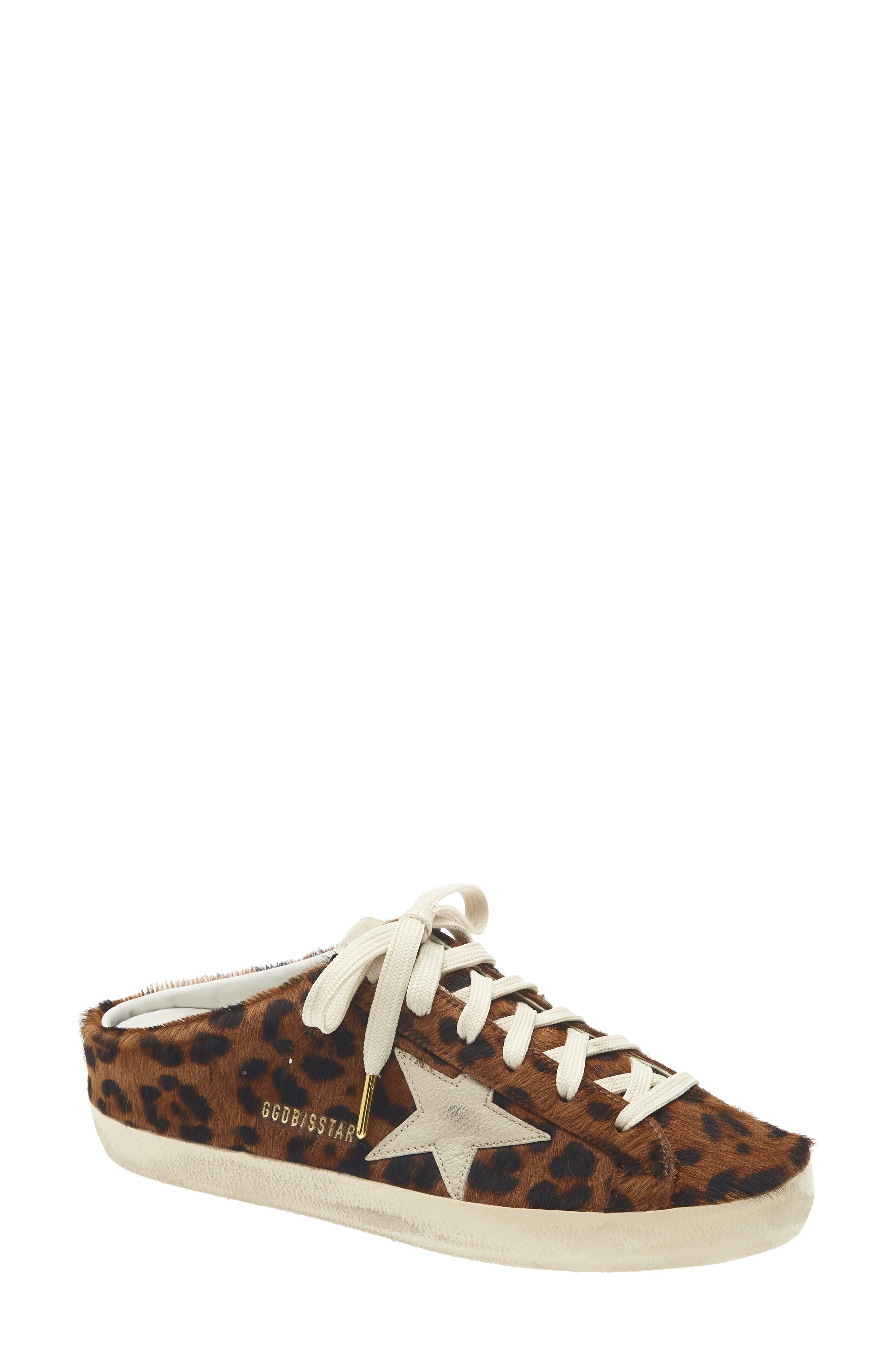 Super-Star Sabot Genuine Calf Hair Mule Sneaker, Main, color, BEIGE BROWN LEO/ CREAM