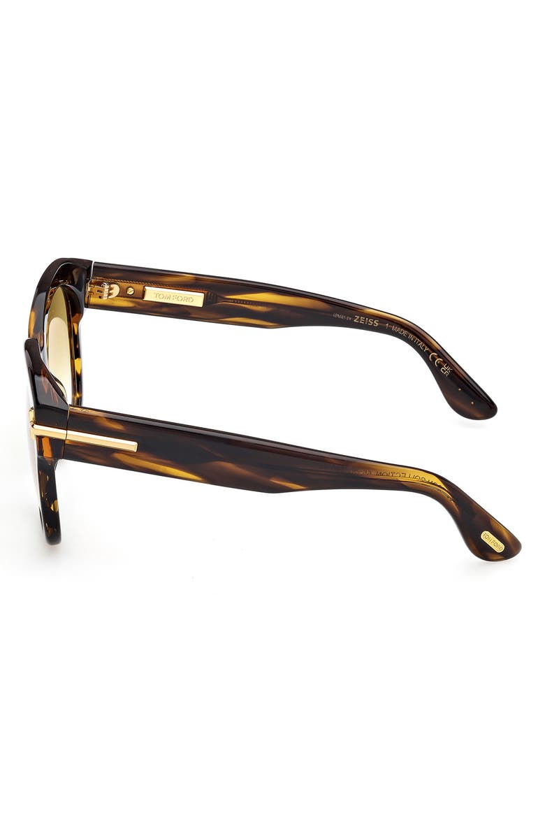 TOM FORD 55mm Icon Square Gradient Sunglasses, Alternate, color, Striped Brown / Amber / Olive