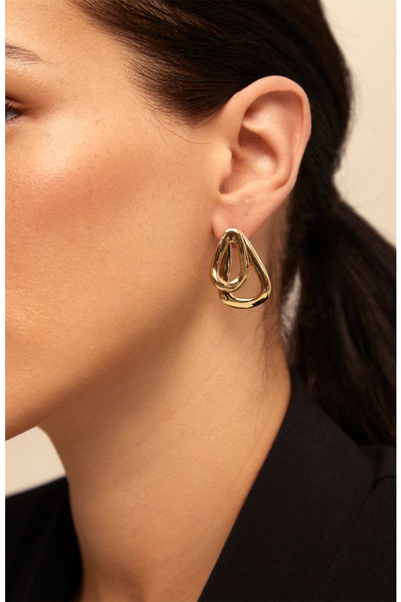 Interlocked Link Earrings, Alternate, color, Gold