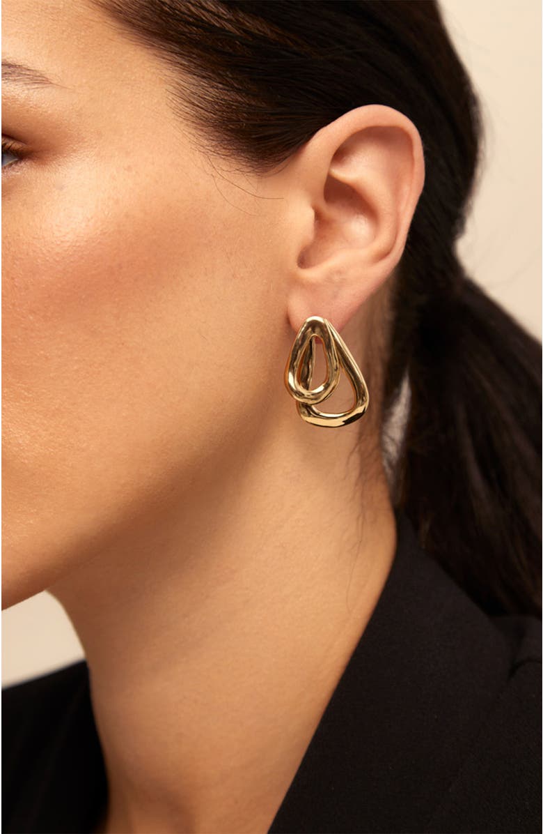 UNODE50 Interlocked Link Earrings, Alternate, color, Gold