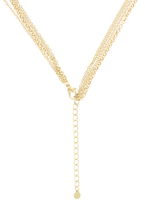 Olivia Welles Faux Stone Charm Layered Necklace In Gold