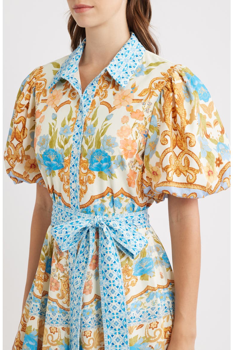 Print Cotton Midi Dress, Alternate, color, IVORY