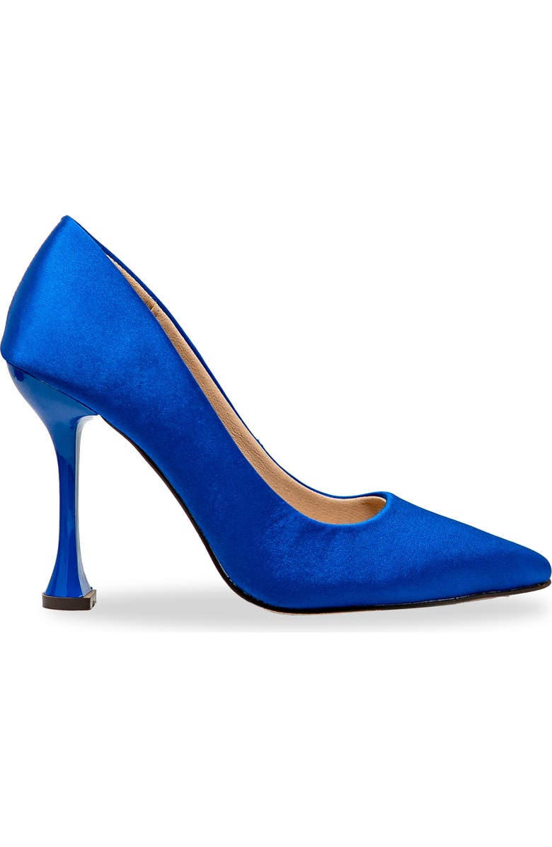 CHASE AND CHLOE Yasmin Pointed Toe Pump, Alternate, color, Blue Satin