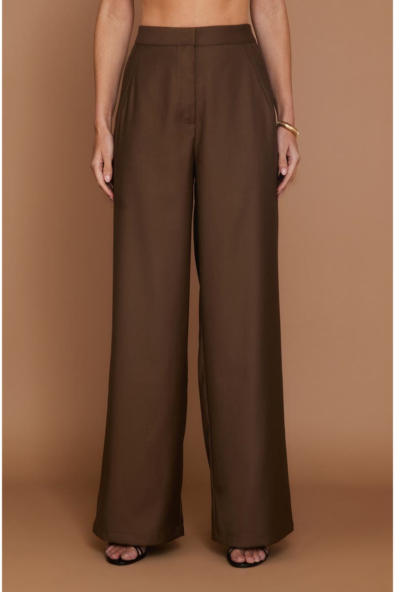 Meredith Tailored Wide Leg Pants, Alternate, color, Chocolate