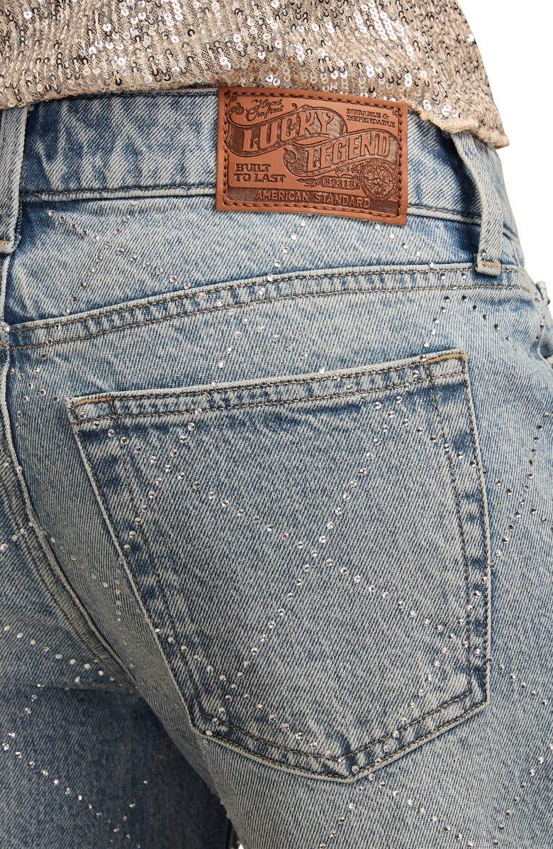 Lucky Brand Lucky Legend Rhinestone Baggy Jeans, Alternate, color, Snow Cone Wash