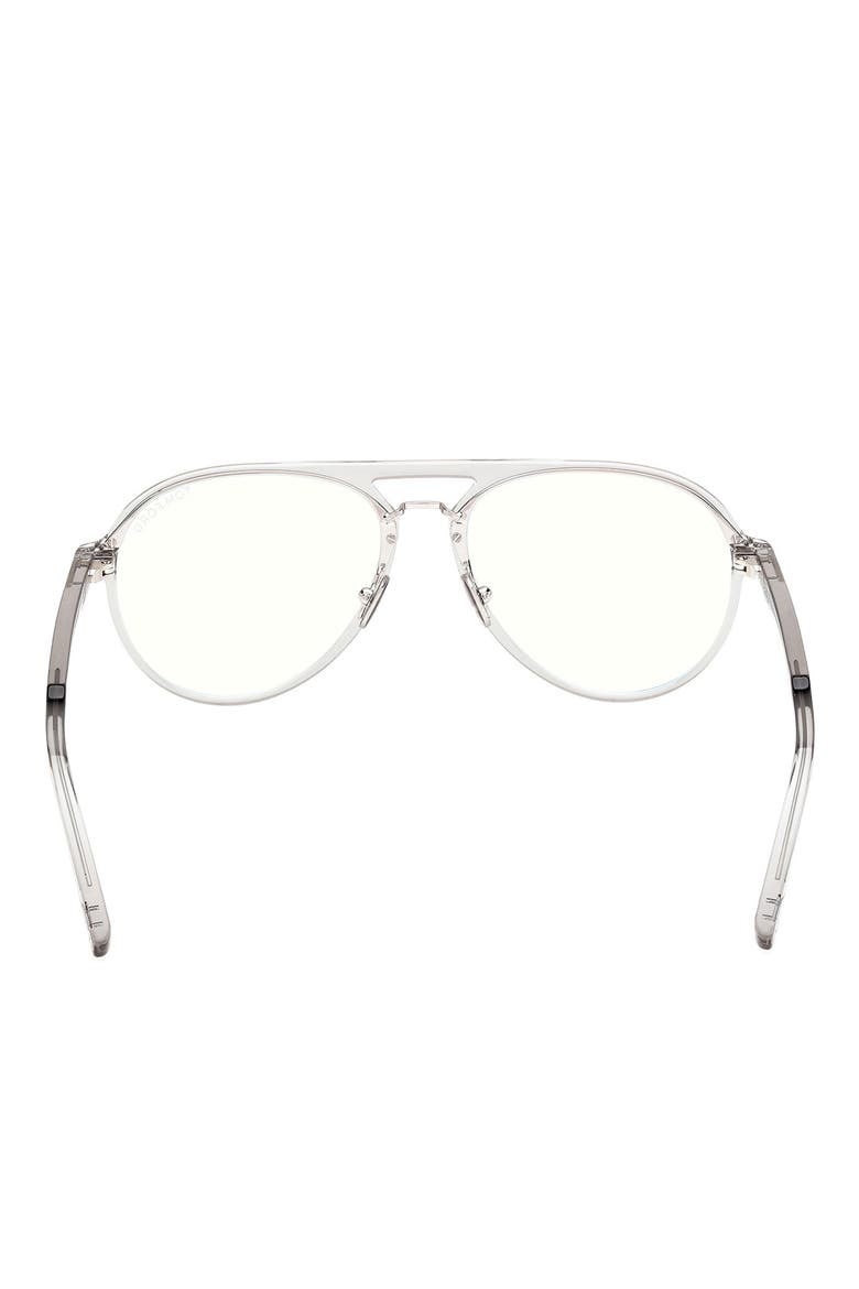 57mm Pilot Blue Light Blocking Optical Glasses, Alternate, color, LIGHT GREY / T LOGO