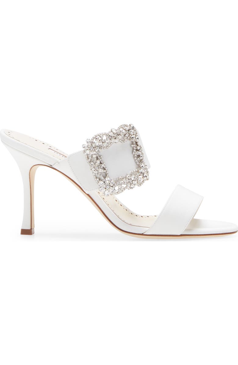 Manolo Blahnik Gable Crystal Buckle Slide Sandal, Alternate, color,