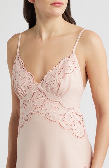 Richelieu Floral Embroidery Linen Slipdress