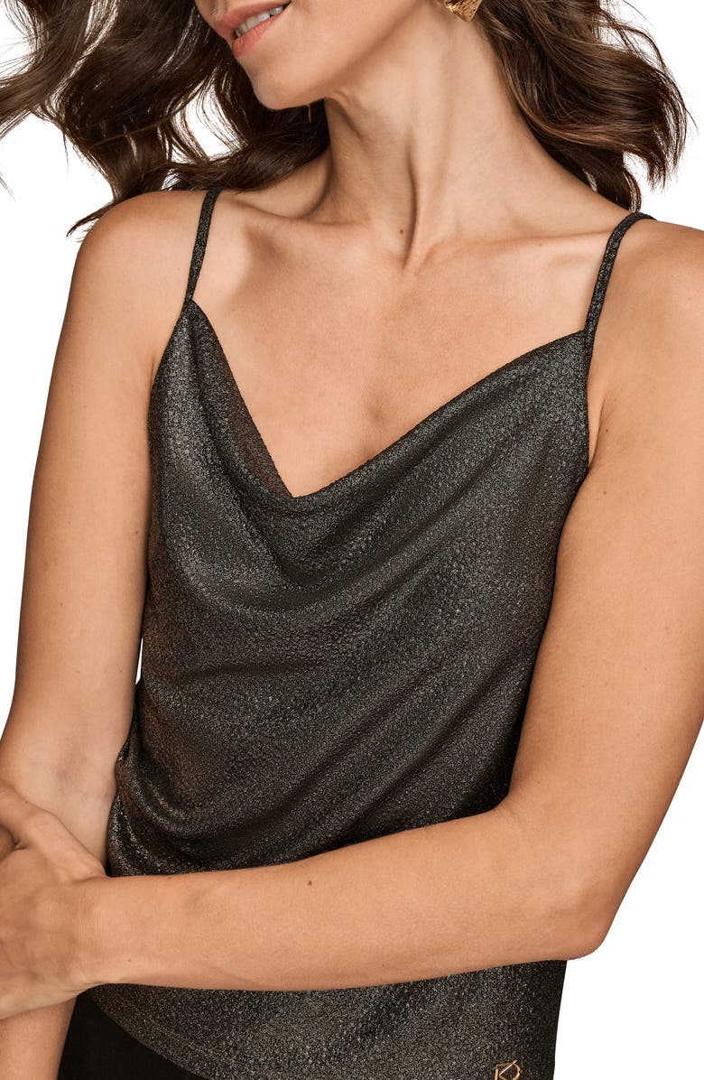 Donna Karan New York Metallic Camisole, Alternate, color, Black/ Gold