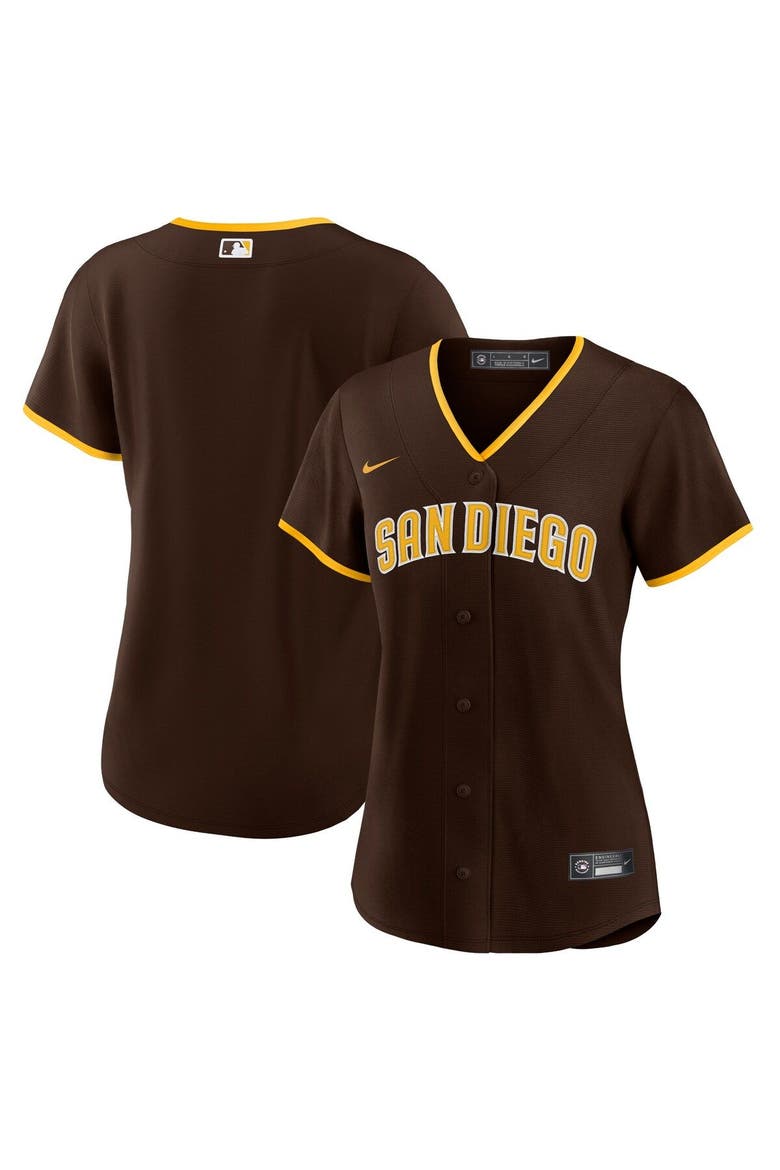 Women's Nike Brown San Diego Padres Road Replica Team Jersey, Main, color, Brown