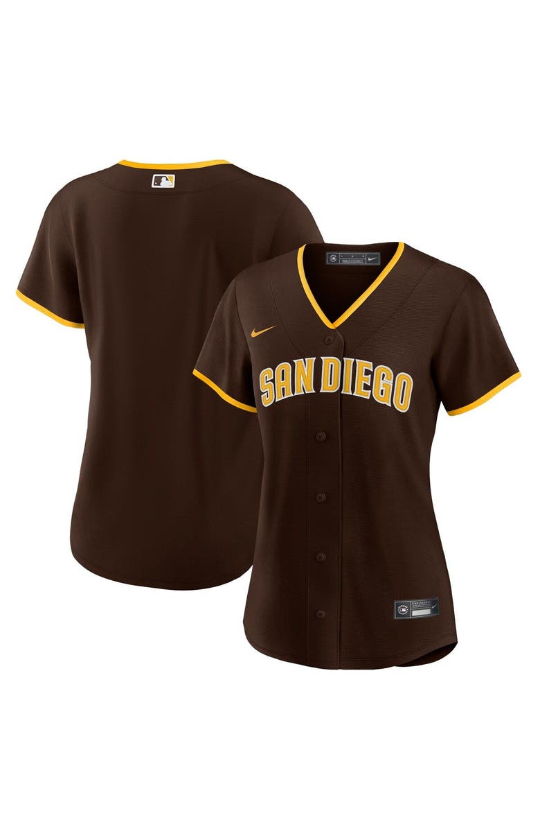 Nike Women's Nike Brown San Diego Padres Road Replica Team Jersey, Main, color,