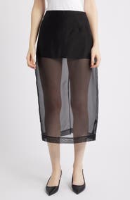 FRAME Silk Organza Pencil Skirt