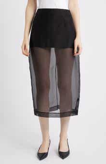 FRAME Silk Organza Pencil Skirt