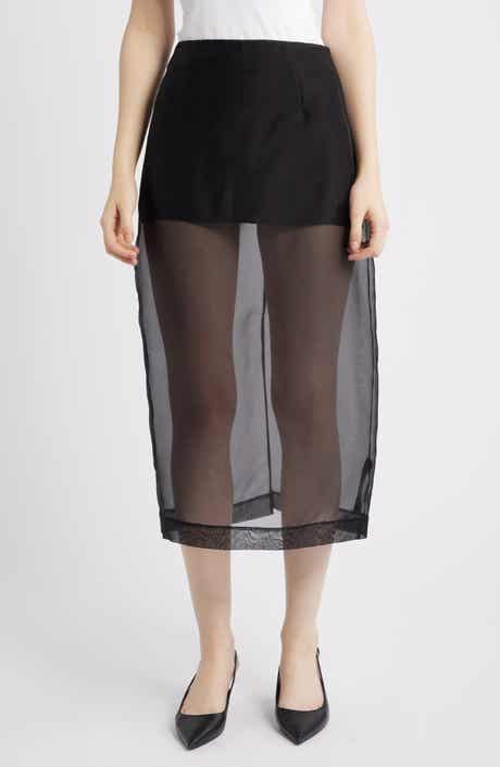 FRAME Silk Organza Pencil Skirt