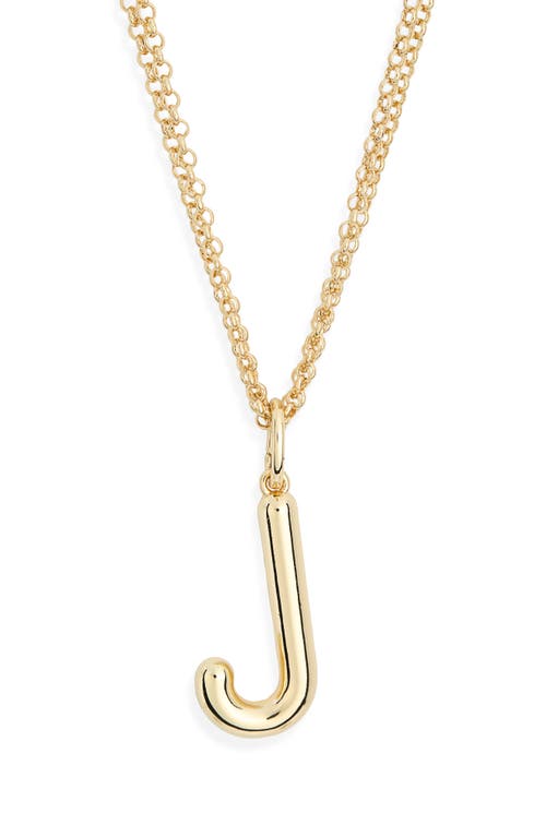 Leith Lowercase Initial Bubble Pendant Necklace In Gold