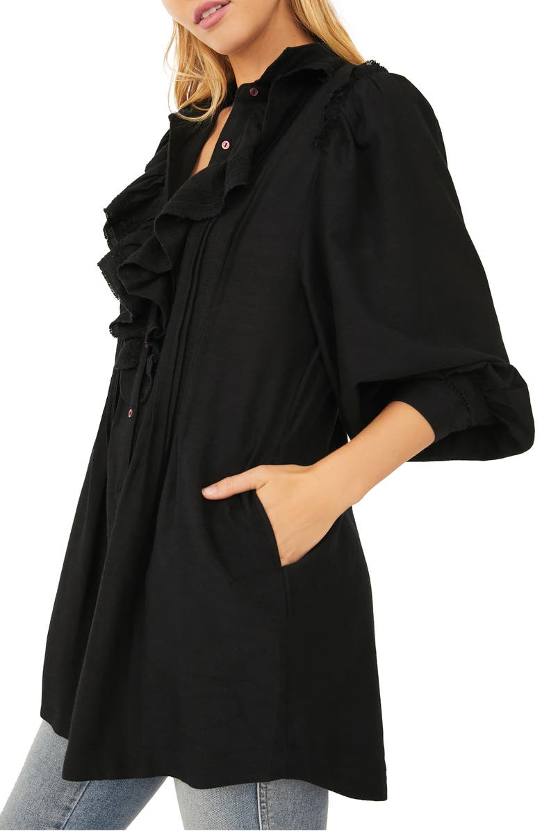 Free People Bella Ruffle Front Tunic Blouse, Alternate, color, 