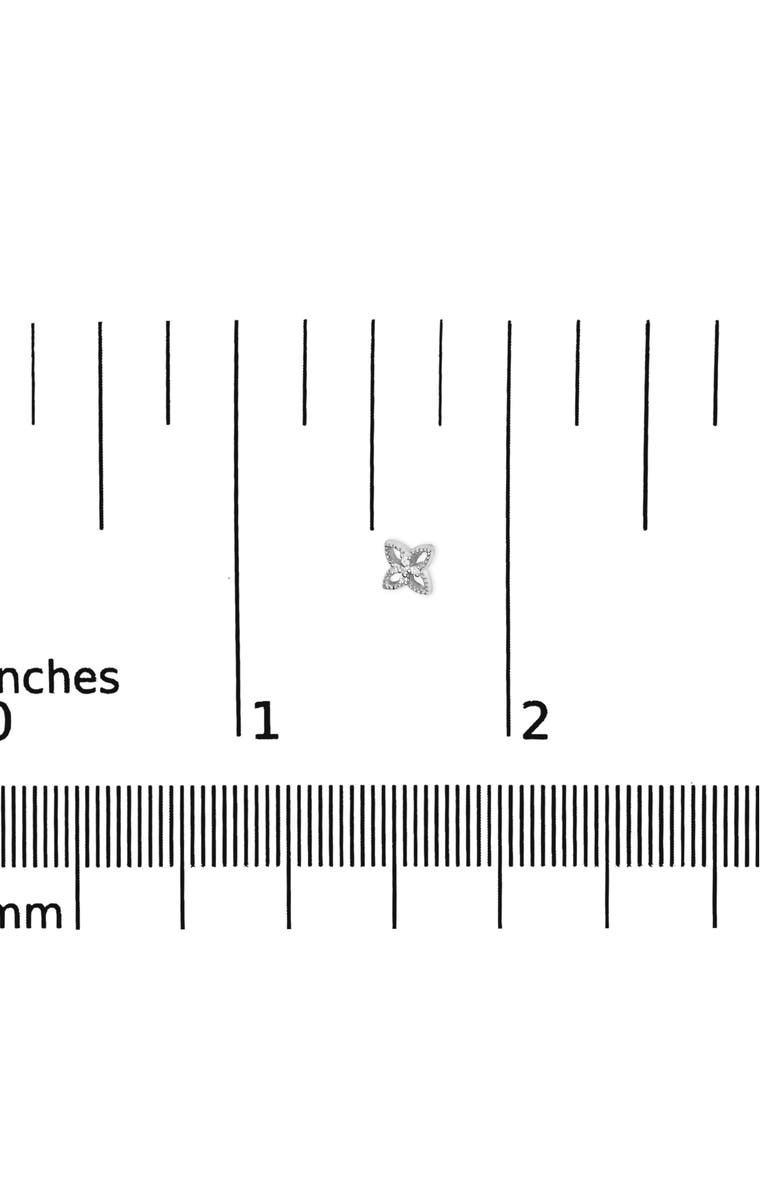 Haus of Brilliance Silver Diamond Accent 4 Petal Flower Stud Earring, Alternate, color, White