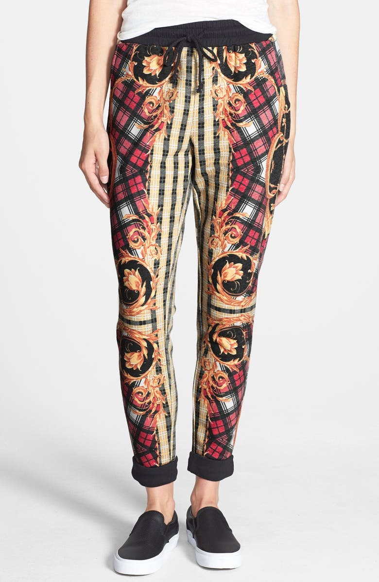 MINKPINK 'Over Indulge' Mixed Plaid Track Pants, Main, color, 
