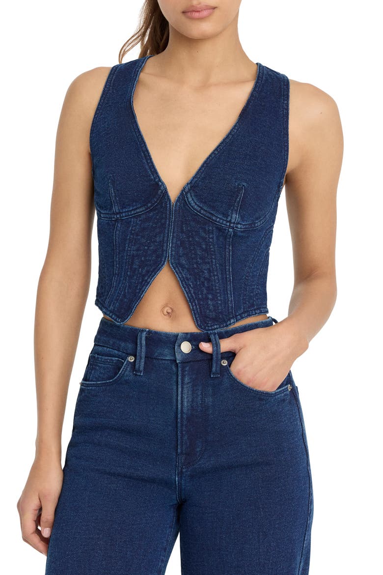 Jeanius French Terry Vest, Main, color, INDIGO377