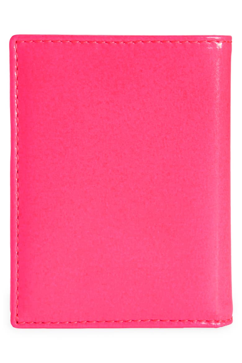 Super Fluorescent Leather Bifold Wallet, Alternate, color, PINK/ YELLOW