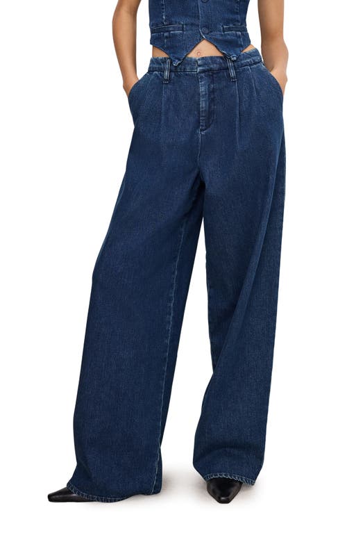 Good American 90's Pleated Wide Leg Jeans In Indigo 724 In Indigo724