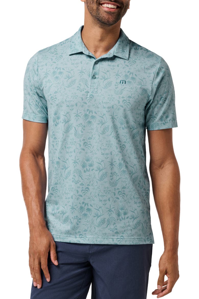 Featherweight Paradise Floral Polo, Main, color, FORGET ME NOT