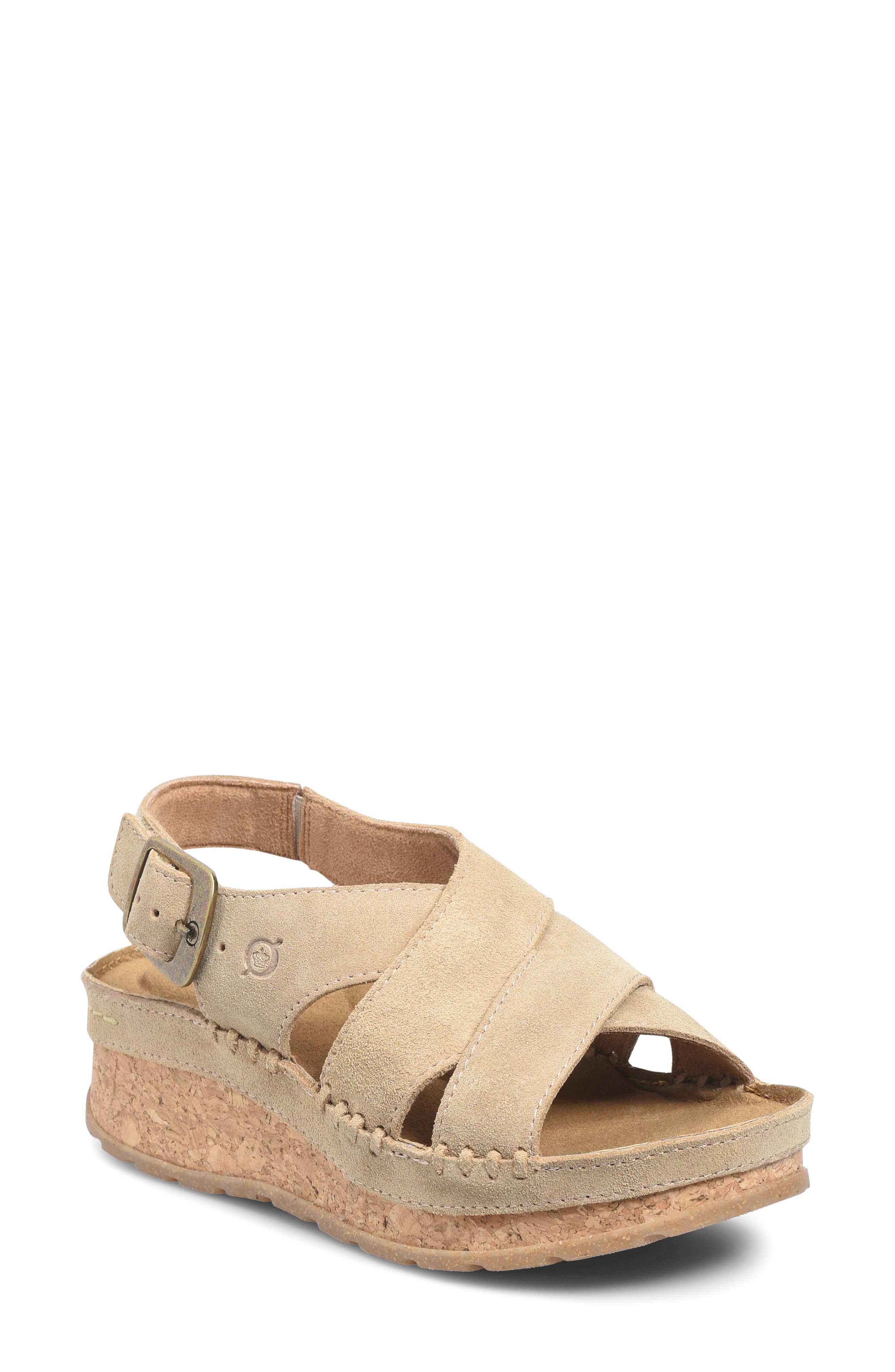 Børn Kavala Wedge Sandal, Main, color, Natural Suede