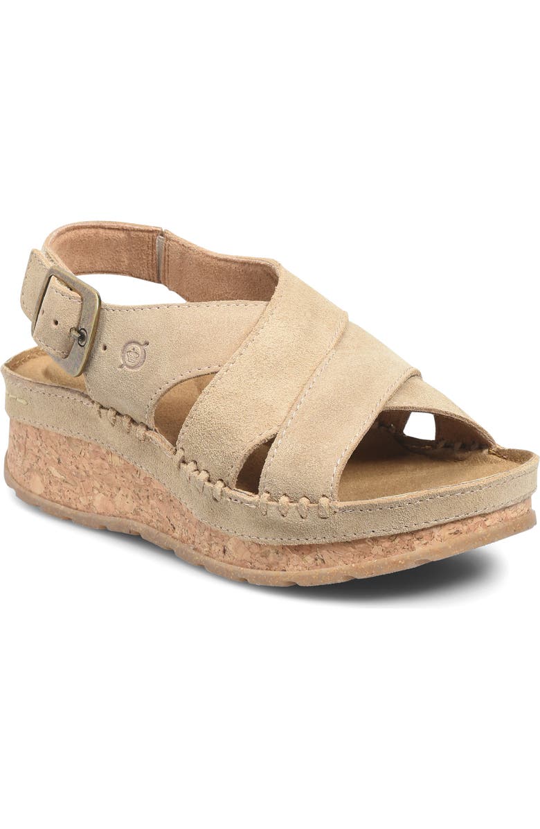 Børn Kavala Wedge Sandal, Main, color, Natural Suede
