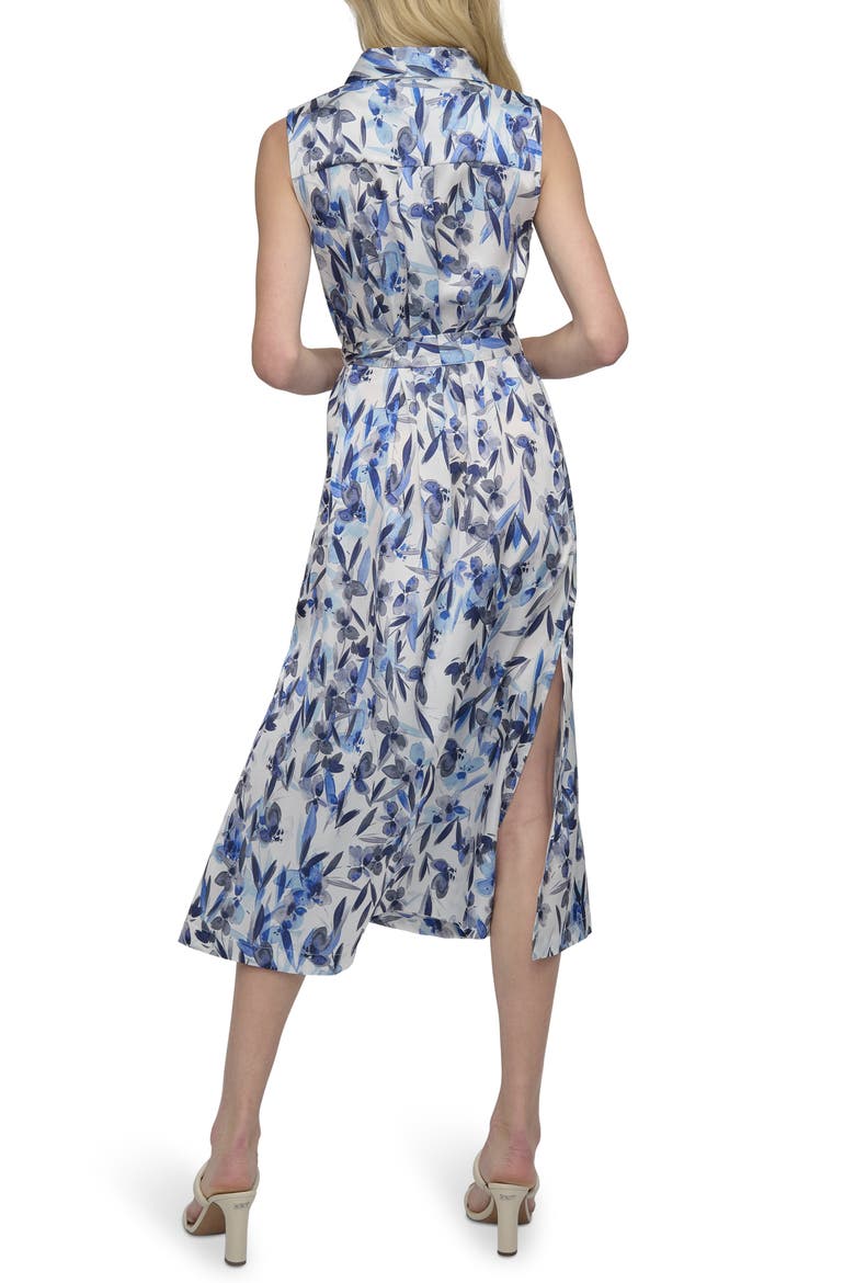 Floral Sleeveless Shirtdress, Alternate, color, CREAM/ IRIS